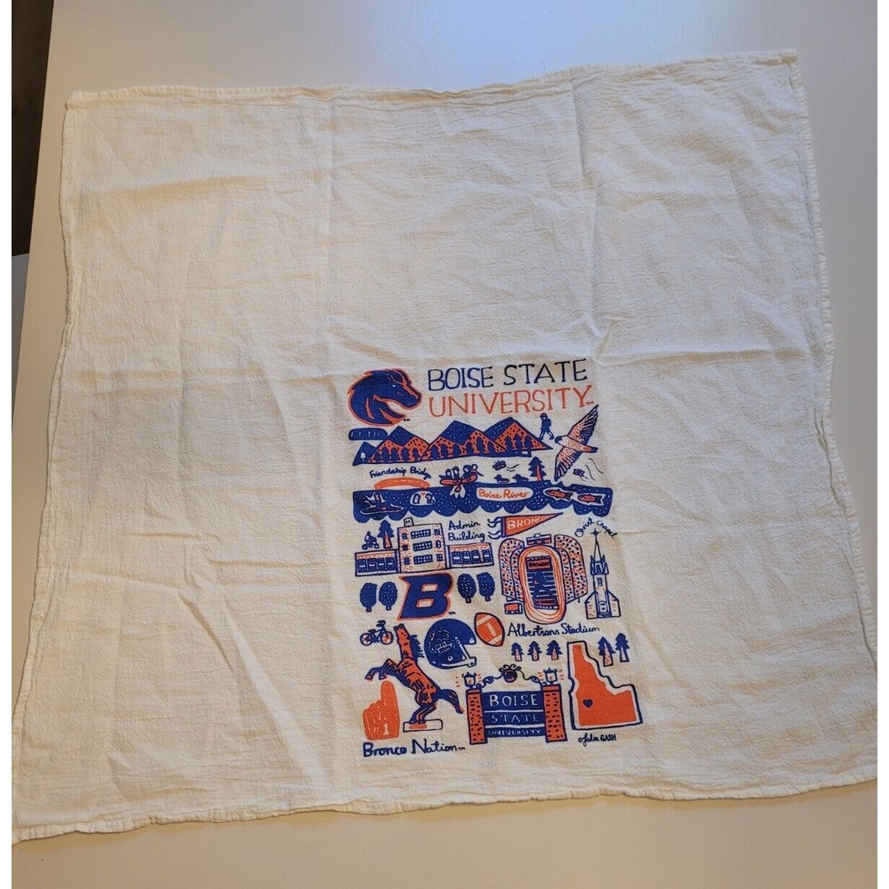 Boise State University Souvenir Kitchen Dish‎ Hand Tea Towel Julia Gash 24"×25"